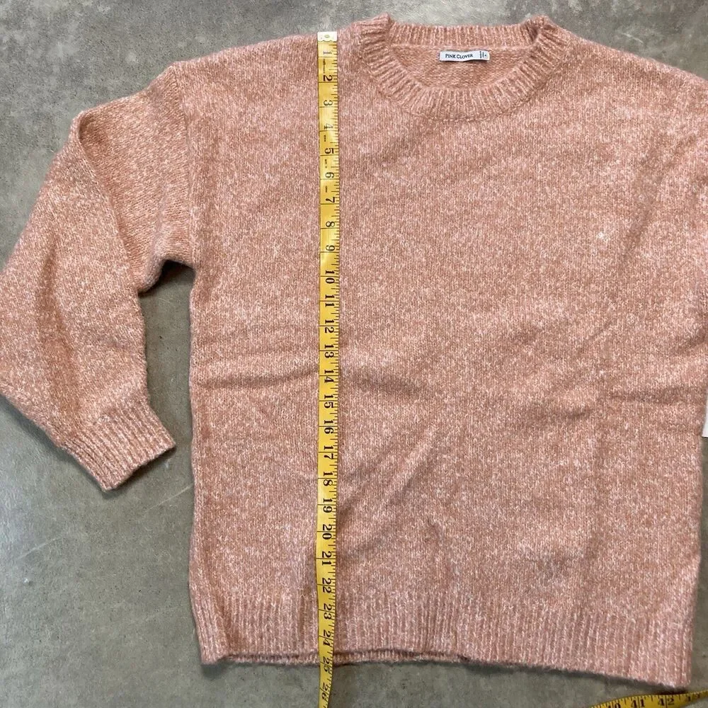Pink Clover Sweater Womens Large Etienne Long Sleeve Orange Soft Cozy‎